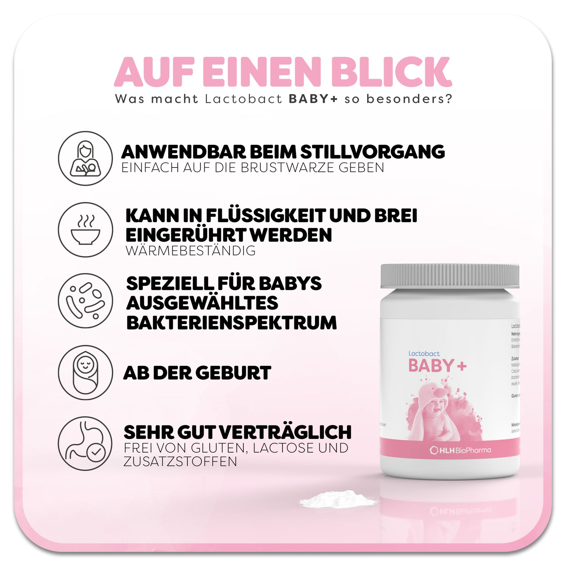 Informationsblatt zum Produkt Lactobact Baby plus