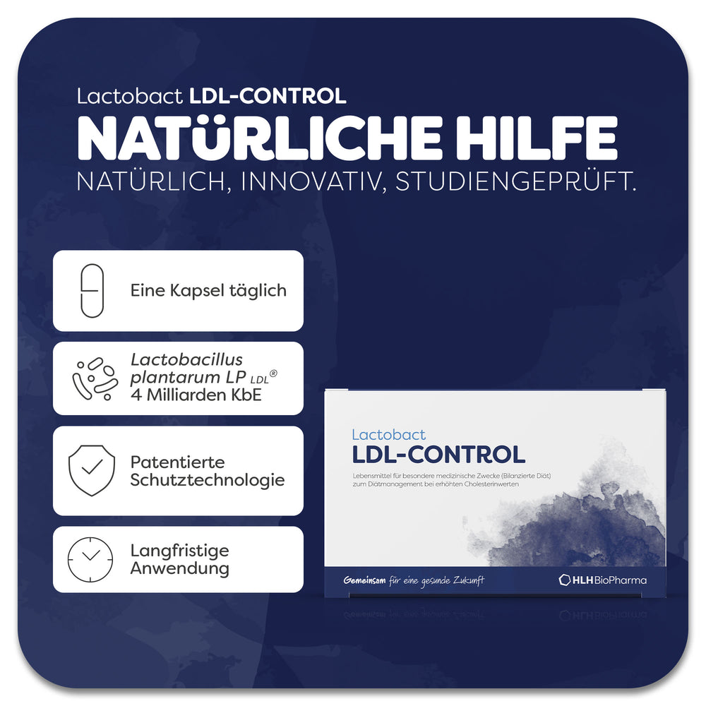 Informationsblatt mit Einnahmeempfehlung zu Lactobact LDL-Control