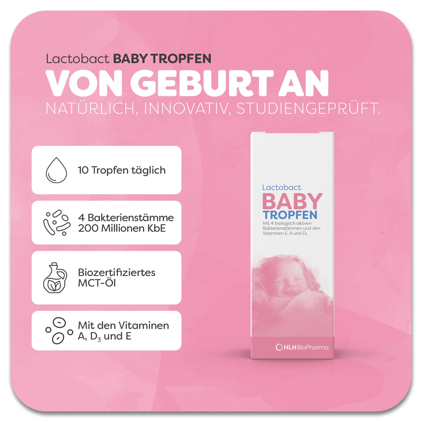 Informationsblatt mit Einnahmeempfehlung zu Lacobact Baby Tropfen