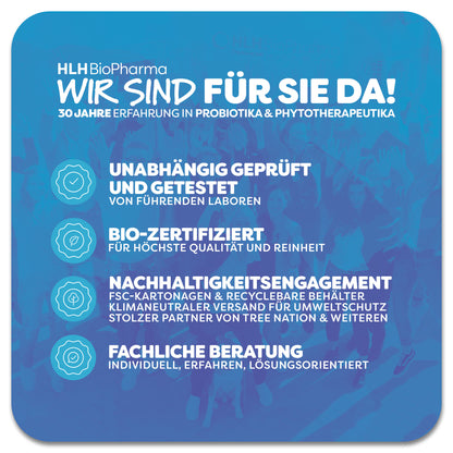 Informationsblatt zu HLH BioPharma mit 30 Jahren Erfahrung