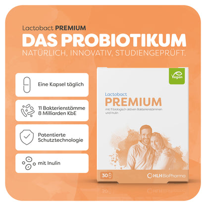 Informationsblatt mit Einnahmeempfehlung zu Lactobact Premium