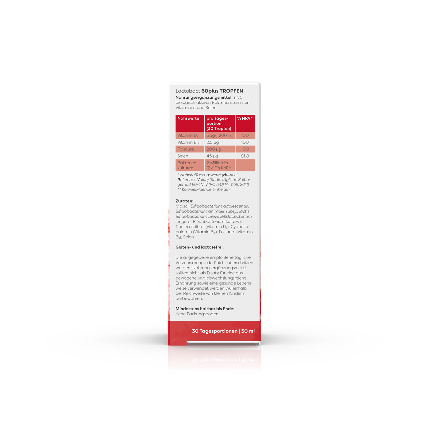 Kartonage Lactobact 60plus Tropfen Seitenansicht Rechts